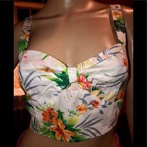 NWT Forever 21 Crop Top Bralette Floral Print Sz S